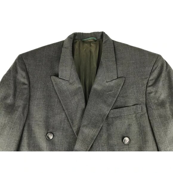 Austin Reed Mens Gray Baskin Pockets Double Breasted Long Sleeve‎ Blazer - Picture 2 of 10